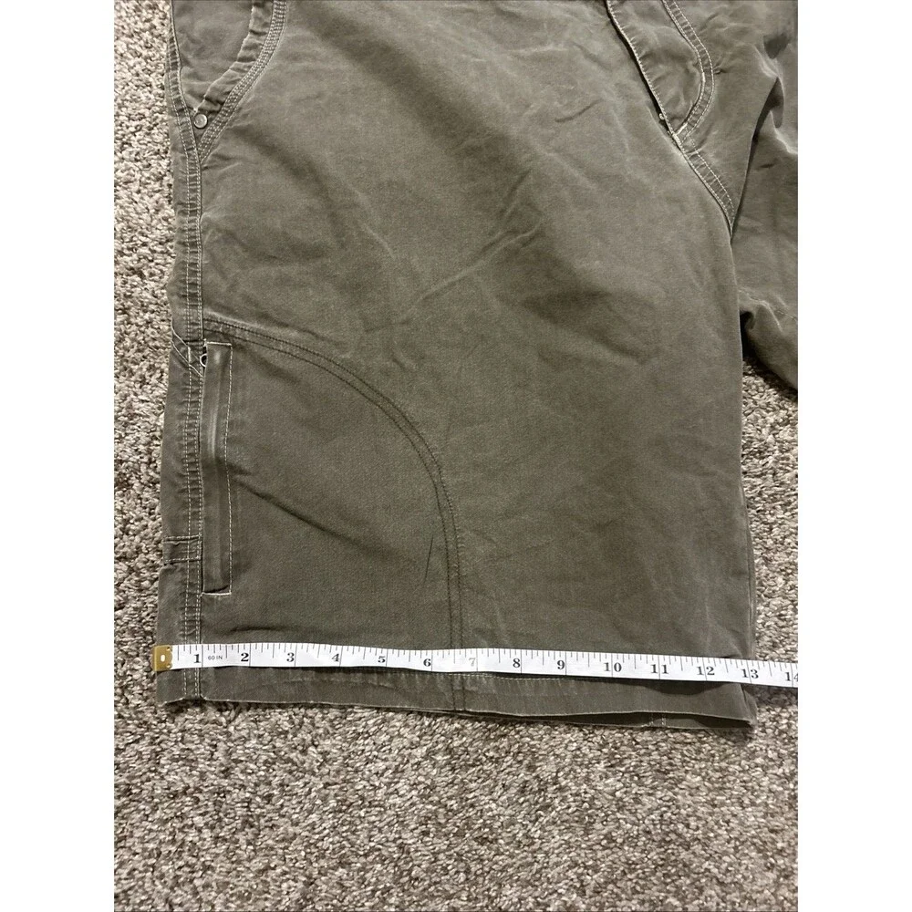 Kuhl Mens Renegade Cargo Shorts Green Vintage Patina Dye Size 40 Hiking Outdoor
